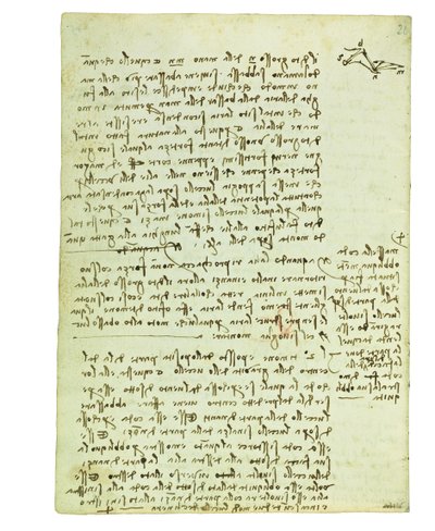 Códice sobre el vuelo de los pájaros, Folio 13 verso de Leonardo da Vinci